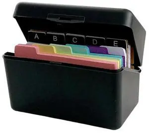 FOR Ideal For Notes, Recipes& More-3X 5 Index Card Holder Box With 180 Tabbed Dividers In Black FOR Ideal For Notes, Recipes& More-3X 5 Index Card Holder Box With 180 Tabbed Dividers In Black