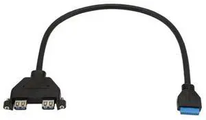 FOR Front Panel Header Connector Cable Adapter For PC 19Pin To 2 Ports USB 3.0 For PCI Slot Plate Bracket Cord Wire Motherboard FOR Front Panel Header Connector Cable Adapter For PC 19Pin To 2 Ports USB 3.0 For PCI Slot Plate Bracket Cord Wire Motherboard