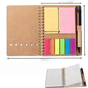 FOR 3 Packs Spiral Notebook Steno Pads Lined Notepad With Pen In Holder, Sticky Notes, Page Marker Colored Index Tabs Flags FOR 3 Packs Spiral Notebook Steno Pads Lined Notepad With Pen In Holder, Sticky Notes, Page Marker Colored Index Tabs Flags