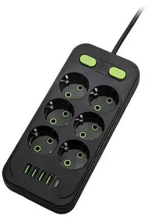 FOR EU Plug AC Multitap Power Strip 2M Extension Cord Electrical Socket USB Home Office Surge Protector Network Filter FOR EU Plug AC Multitap Power Strip 2M Extension Cord Electrical Socket USB Home Office Surge Protector Network Filter