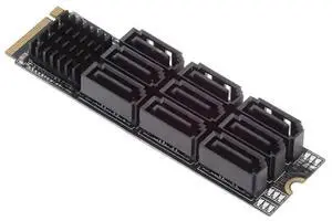 FOR M.2 To SATA 3.0 Adapter Card M.2 NVME M-Key To SATA 9-Port Expansion Card PCIE 3.0 X2 Hard Disk Capacity FOR M.2 To SATA 3.0 Adapter Card M.2 NVME M-Key To SATA 9-Port Expansion Card PCIE 3.0 X2 Hard Disk Capacity