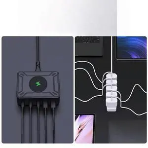 FOR 190W Gan Charger Digital Display USB Type C Charger PD 100W QC3.0 Fast Charging For Laptop Tablet Phone EU Plug FOR 190W Gan Charger Digital Display USB Type C Charger PD 100W QC3.0 Fast Charging For Laptop Tablet Phone EU Plug