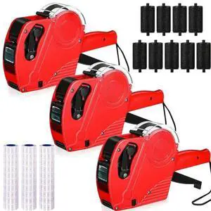 FOR 3 Pack 8 Digits Price Tag- Pricing- Label Pricing- Kit With 30 Rolls Labels & 9 Ink Rollers FOR 3 Pack 8 Digits Price Tag- Pricing- Label Pricing- Kit With 30 Rolls Labels & 9 Ink Rollers