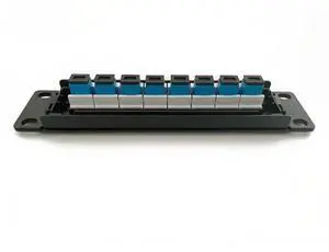 FOR 8 Port Optical Fiber Through Coupler Patch Panel with Back Bar Wallmount or Rackmount for UTP STP Cabling FOR 8 Port Optical Fiber Through Coupler Patch Panel with Back Bar Wallmount or Rackmount for UTP STP Cabling