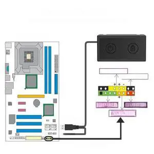 FOR Power Button Desktop Power Button External Lock Screen Switches Power Supply Button Extension for Computer FOR Power Button Desktop Power Button External Lock Screen Switches Power Supply Button Extension for Computer