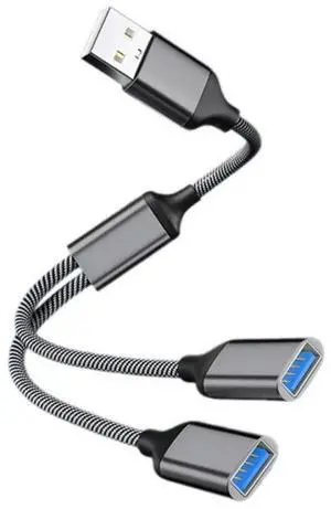 FOR USB Splitter Cable USB2.0 A Male to 2 USB Female Power Cord for Charging/Data Transfer/Laptop Data Wire 28cm/11.02in FOR USB Splitter Cable USB2.0 A Male to 2 USB Female Power Cord for Charging/Data Transfer/Laptop Data Wire 28cm/11.02in
