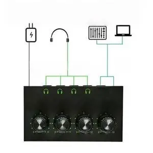 FOR LED Headphone Amplifier 4 Channel Stereo Headphone Amplifier Portable Metal Earphone Splitter for Sound Mixer FOR LED Headphone Amplifier 4 Channel Stereo Headphone Amplifier Portable Metal Earphone Splitter for Sound Mixer