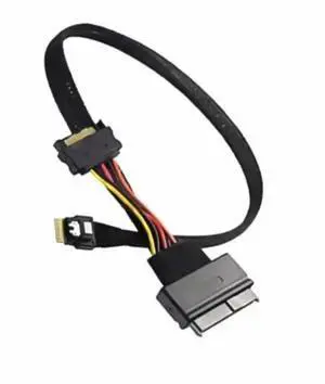 FOR SFF-8654 4i Male to SFF8639 U2U3 Adapter Cable with 15Pin SATAs Power for PCIe NVMe Support FOR SFF-8654 4i Male to SFF8639 U2U3 Adapter Cable with 15Pin SATAs Power for PCIe NVMe Support