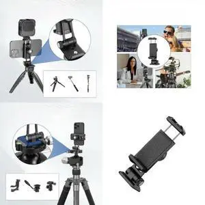 FOR Adjustable Cell Phones Clip Clamp Holder for Photography Built-in Cold Shoe FOR Adjustable Cell Phones Clip Clamp Holder for Photography Built-in Cold Shoe