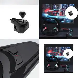 FOR 6+1 Gear Shifter Plugs & Play with Handbrake Button Fixed Clamp Design Metal & Plastic Simulation for PC Steering Wheel FOR 6+1 Gear Shifter Plugs & Play with Handbrake Button Fixed Clamp Design Metal & Plastic Simulation for PC Steering Wheel