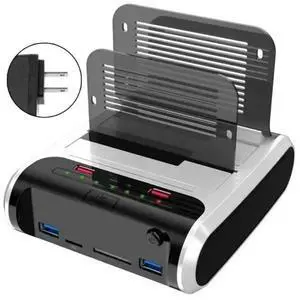 FOR USB3.0 To 2 Bay Lamp Effect Hard Disk 2.5/3.5inch Hard Drive Enclosure Docking Station Clones HDD FOR USB3.0 To 2 Bay Lamp Effect Hard Disk 2.5/3.5inch Hard Drive Enclosure Docking Station Clones HDD