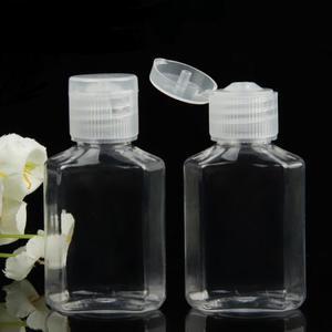 Travel Size 2 Ounce , PET Clear Plastic Empty Squeeze Bottles with Flip Cap , BPA-free, Pack of 5, safe for hand sanitizer,  hair and skin care products.