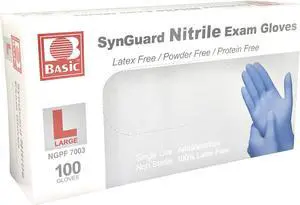 SynGuard™ Powder-Free Nitrile Exam Gloves, 100 gloves/ box,  FDA, ASTM D-6319, Blue, Local Seller