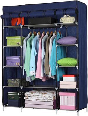5 Layer 12 Compartment Fabric Wardrobe Portable Closet Cabinet Storage Standing