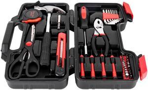 39-Piece Tool Set - General Household Hand Tool Kit with Plastic Toolbox Storage