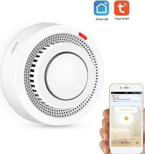 Wifi Smoke Detector Smart Fire Alarm Sensor Wireless Security System Smart Life Tuya APP Control Smart Home For Home Kitchen/Store/Hotel/Factory