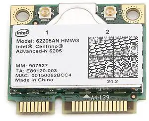 Intel Centrino 62205ANHMW Advanced-N 6205 802.11 G/N Half-Mini Wifi PCI-E Card Intel Centrino 62205ANHMW Advanced-N 6205 802.11 G/N Half-Mini Wifi PCI-E Card