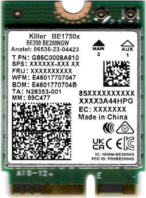 BE1750x Latest Killer Wi-Fi Card | Wi-Fi 7 Tri Band 2.4/5/6 GHz | 5.8 Gbps | Bluetooth 5.4 Support | M.2 PCIe | No vPro 802.11BE Wireless Card BE200.NGWG.NVX