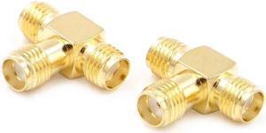 1PCS SMA Female to 2x SMA Female Splitter Adapter RF Coax Coupling Nut barrel Connector Converter For WIFI 4G Antenna