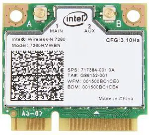 Intel Dual Band Wireless-AC 7260 7260HMW Half Mini PCIe PCI-Express WLAN WiFi Card Module 802.11 ac/a/b/g/n 867Mbps Bluetooth BT