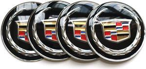 4 X 65mm Wheel Hub Caps Center Cover Stickers fit for Cadillac ATS CTS EXT SRX XTS XLR(Black)