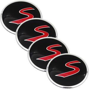 4x 56.5mm S Letter Pattern Car Wheel Center Cap Stickers Truck Hub Cover Emblem Decals Universal Fit