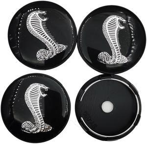4 x 60mm Black Cobra Snake Wheel Center Hub Cap Shelby Hubcap Covers For Ford Cobra Mustang