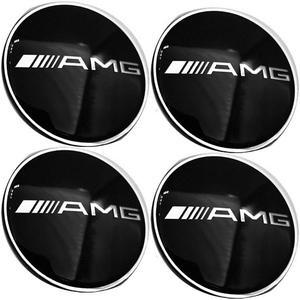 CHESHUN Set of 4 65mm Black AMG Wheel Center Cap stickers Hub Rim Emblem Dome