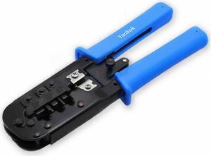 Yankok [RJ45 RJ12 RJ11 Modular Crimper] for Cat5 Cat5e Cat6 Ethernet Cable Plugs Network Connectors Strip Cut and Crimp Tool (Ratcheting Mechanism. Easy to Storage)
