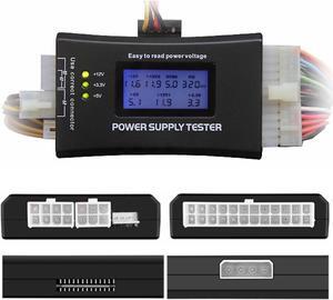 Yankok [Digital Computer Power Supply Tester] for ATX ITX BTX PCI-E SATA HDD PSU 20/24 Pin LCD Display with Buzzer Alarm