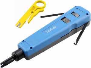 Yankok [HT914B Impact Punch Down Tool] with 110/88 Blade Swing-out Hook and Spudger Adjustable Impact Force Settings (Lo/Hi) Insert, Cut and Terminates Cable Into Patch Panels or Keystone Jack