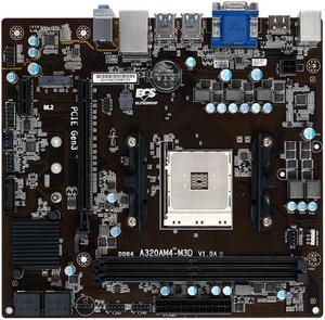 ECS A320AM4-M3D AM4 AMD A320 SATA 6Gb/s USB 3.0 HDMI Micro ATX  AMD Motherboard