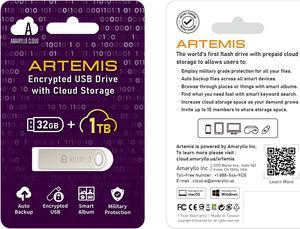 Amaryllo Artemis 2-in-1 1TB Cloud Storage + 32GB USB 2.0 Flash Drive with Auto Backup (USB Stick, Thumb Drive, Memory Stick)