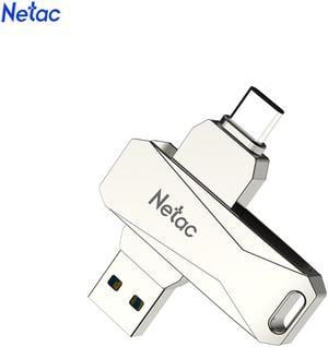 Netac U782C 128GB Type-C + USB Double Interface Flash Drive Plug & Play Mobile Phone Memory Expansion U Disk Silver