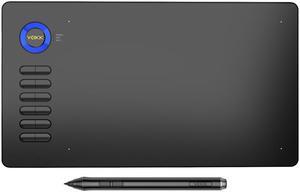 VEIKK Drawing Tablet A15 Graphic Tablet 10x6 inches Digital Drawing Tablet with 8192 Induction Levels 5080 LPI Blue Button