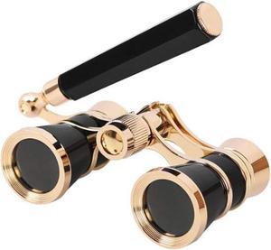 Mini Metal Binoculars 3x25 Lightweight Retro Binocular with Built-in Foldable Handle for Adults Kids Women in Musical Concert Performances