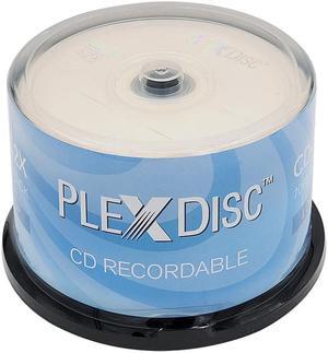 PlexDisc CD-R 700MB 52X Logo Top Recordable Media - 50pk Cake Box (FFP) 631-814-BX, 50 Discs