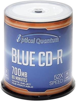 Optical Quantum 700 MB 52X CD-R White Inkjet Printable 100 Packs Disc Model OQCD52BWIPH-BX
