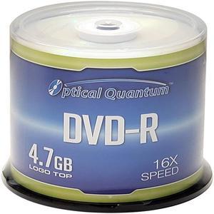 Optical Quantum DVD-R 4.7GB 16x Logo Top Media Disc  100pk Cake Box OQDMR16LT-BX, 100 Discs