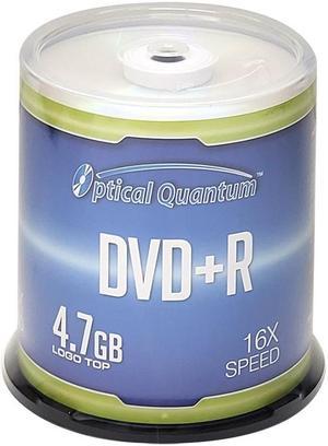 Optical Quantum DVD+R 4.7GB 16x Recordable Media Disc - 100 Spindle Discs OQDPR16LT-BX