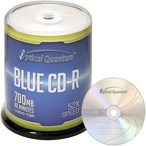 Optical Quantum Blue AZO CD-R 700MB 52X Recordable Media Disc 100pk Spindle OQCD52BLT-BX