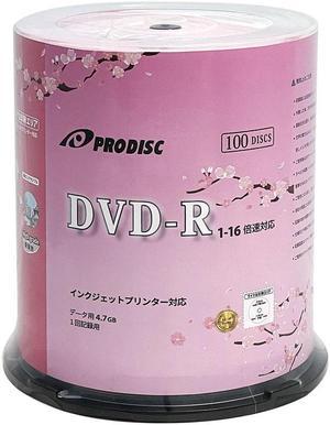 Prodisc DVD-R 16X 4.7GB White Inkjet Printable Hub Printable - 100 Discs (Japanese Limited Edition)