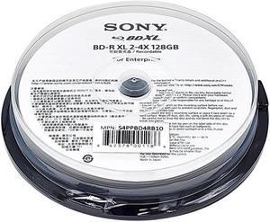 Sony 4X 128GB BDXL Quad Layer BD-R XL White Inkjet Printable Blu-ray Recordable 50 year archival discs - 10 Discs