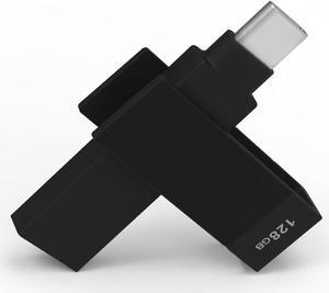 PioData Apple MFi Certified iXflash 128GB Backup Flash Drive 2-in-1 USB for iPhone, iPad, and Computer, USB Type A & USB Type C, Black iPhone Photo Storage Stick, iPhone Flash Drive for Photos