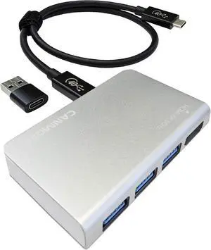 CANMORE TY02 USB4 Multiport Hub, 4-in-1USB-C Design, Includes 8K HDMI 60Hz, 40Gbps, USB3.2 (Silver)