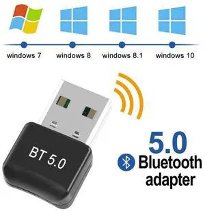 Bluetooth Adapter for PC 5.0 Bluetooth Adapter for Windows 11/10/8.1/8/7 Bluetooth Dongle with Ultra Range Dual Mode USB Dongle for PC for Keyboard, Mobile, Printer, Headset, Speakers