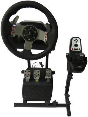 Intsupermai Racing Simulator Steering Wheel Stand Driving Gaming Steering Wheel Bracket Frame Stand Simulated Racing Game Seat