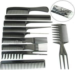 Intsupermai 10 PCS Salon Hair Styling Comb Set Profession Hairdressing Plastic Barbers Brush
