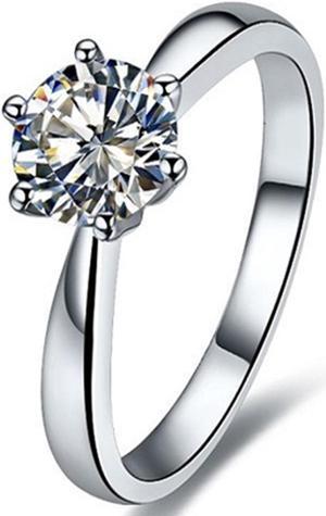  MABELLA Cubic Zirconia Engagement Ring- AAA+ Round Cut