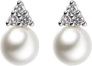 8mm/Piece Freshwater Pearls Earrings Stud Sterling Silver Engagement Pearl Earrings for Women S925 18K White Gold Plated Pearl Jewelry Wedding Earrings